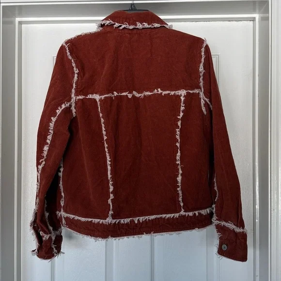 Free People We The Free Rust Corduroy Raw Hem Jacket Small - Picture 3 of 7